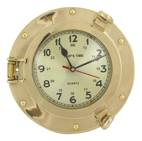 Bullaugenuhr aus Messing, 23 cm – SEA-CLUB 9222