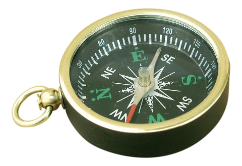 Schwarz lackierter Kompass mit Ring – SEA-CLUB 9240