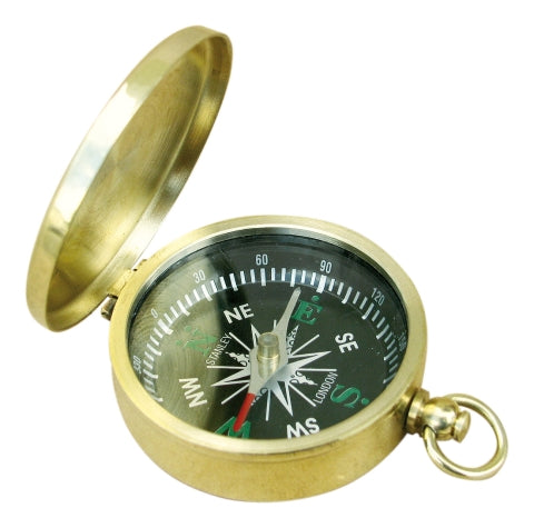 Messingkompass mit Deckel und Ring – SEA-CLUB 9241