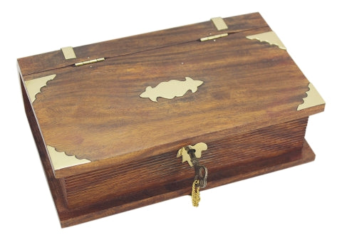Buchbox mit Schloss aus Holz und Messing – SEA-CLUB 9346