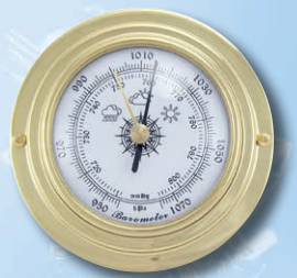 Maritimes Barometer aus Messing, 9,8 cm