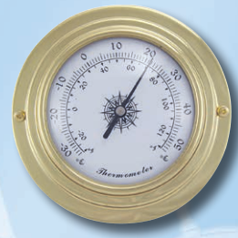 Maritimes Thermometer aus Messing, 9,8 cm