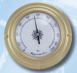 Maritimes Hygrometer aus Messing, 9,8 cm