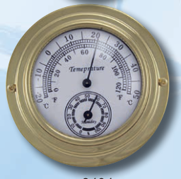 Thermo-Hygrometer aus Messing, 9,8 cm