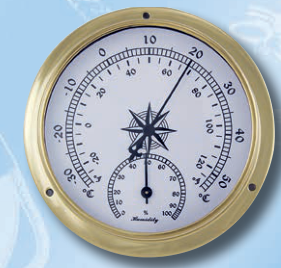 Thermo-Hygrometer aus Messing, 11,5 cm