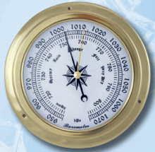 Maritimes Barometer aus Messing, 14,5 cm