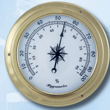 Maritimes Hygrometer aus Messing, 14,5 cm