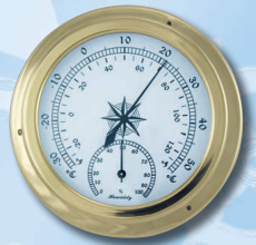 Thermo-Hygrometer aus Messing, 14,5 cm