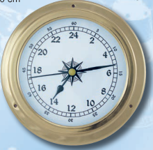 24-Stunden-Uhr aus Messing, 14,5 cm