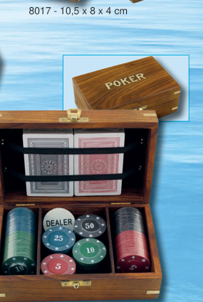 Pokerspiel mit Holzbox und 100 Chips