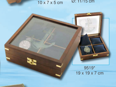 Holzbox für Uhren oder Schmuck mit Samtkissen