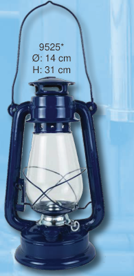 Blaue Petroleum-Sturmlaterne, 31 cm