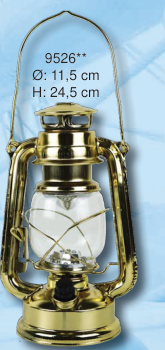 LED-Sturmlaterne in Messingfarbe, 24,5 cm