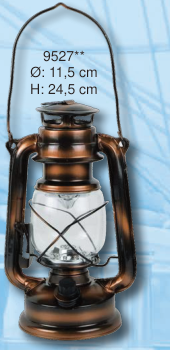 LED-Sturmlaterne in Bronzefarbe, 24,5 cm