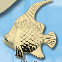 Fisch-Wandhänger aus Messing, 11 × 14 cm