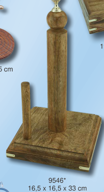 Küchenrollenständer aus Mangoholz und Messing
