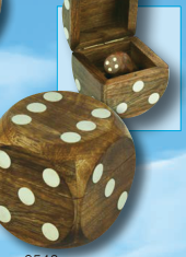 Holz-Würfelbox mit sechs Würfeln