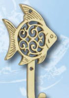 Fisch-Haken aus Messing, 15 cm