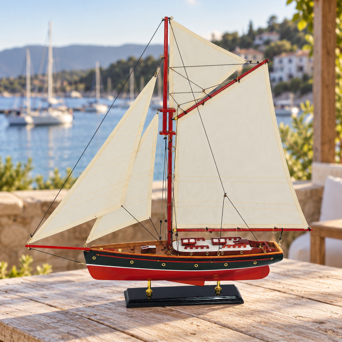 Segel-Yacht, 58 cm – gestaltete maritime Ansicht